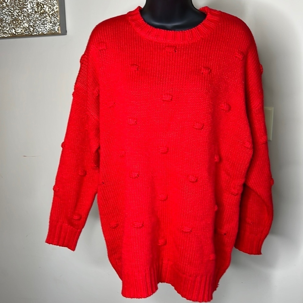 Red Accent Sweater - Small